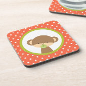 Bruine Baby-aap met Pacifier Drankjes Onderzetter (Linkerzijde)