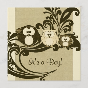  bruine Baby shower van de boomfamilie Kaart