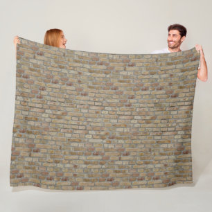 Bruine bakstenen muur een noviteit ontwerp fleece deken
