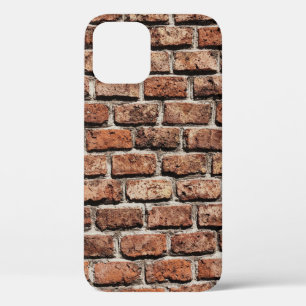 Bruine bakstenen muur op zonlicht iPhone 12 hoesje
