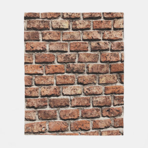 Bruine bakstenen muur op zonlicht fleece deken