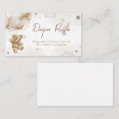 Bruine ballon Beer Baby shower luier Raffle Informatiekaartje (Voorkant / Achterkant)