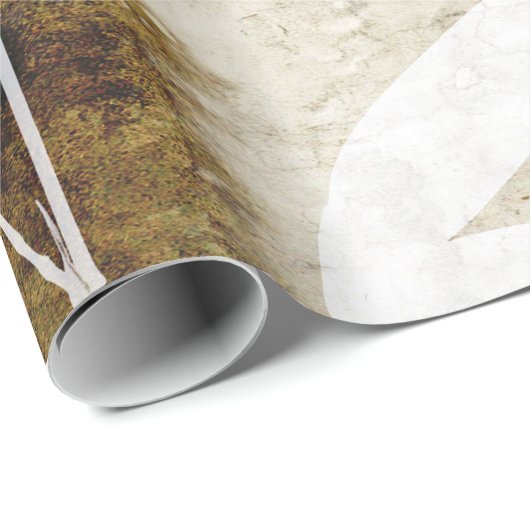 Bruine Bamboe Moon Fall Leaves Cadeaupapier (Rol Hoek)