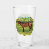 Bruine Bay Quarter Horse Glas (Achterkant)