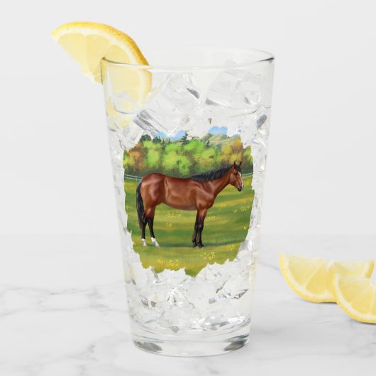 Bruine Bay Quarter Horse Glas (Voorkant ijs)