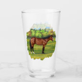 Bruine Bay Quarter Horse Glas (Voorkant)