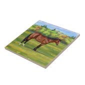 Bruine Bay Quarter Horse Tegeltje (Zijkant)