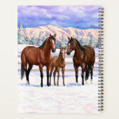 Bruine Bay Quarter Paarden in sneeuw Planner (Achterkant)