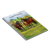 Bruine bazardpaarden in zomerperiode notitieboek (Rechterzijde)