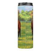 Bruine bazardpaarden in zomerperiode thermosbeker (Achterkant)