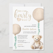 Bruine Beer Baby Shower Uitnodiging (Voorkant)