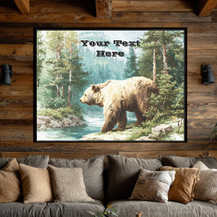Bruine Beer Canvas Afdruk