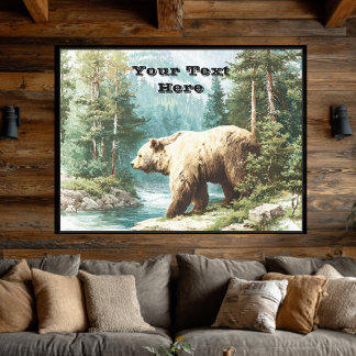 Bruine Beer Canvas Afdruk