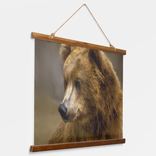 Bruine Beer Lovers Hangend Wandkleed (Gebogen)