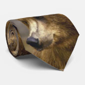 Bruine Beer Lovers Stropdas (Opgerold)