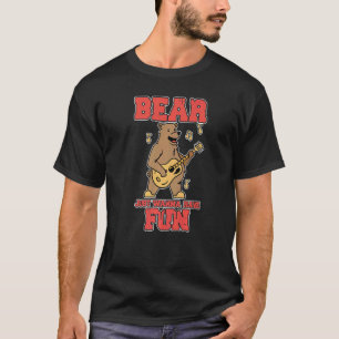Bruine Beer Plezierig Zingende Zanger Gitaar Muzie T-shirt