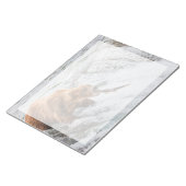 Bruine beer vangt rode zalm notitieblok (Schuin)