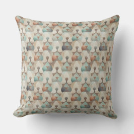 BRUINE BEIGE TEAL GROENE GEOMETRISCHE VORMEN KUSSEN