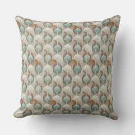 BRUINE BEIGE TEAL GROENE GEOMETRISCHE VORMEN KUSSEN