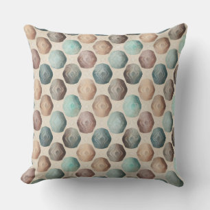 BRUINE BEIGE TEAL GROENE GEOMETRISCHE VORMEN KUSSEN