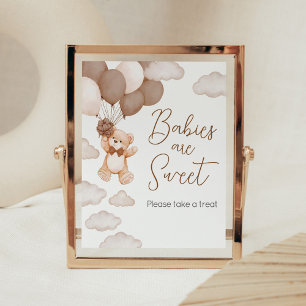 Bruine Beren ballon Bearly Wait Baby's zijn zoet Poster