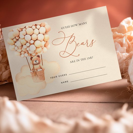 Bruine Beren ballonnen raden hoeveel Beren kaartje Informatiekaartje