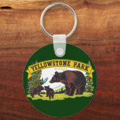 bruine Beren in het nationale park van Yellowston Sleutelhanger (Voorkant)