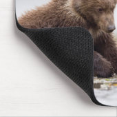 Bruine Beren kubussen van de Stroom Muismat (Hoek)