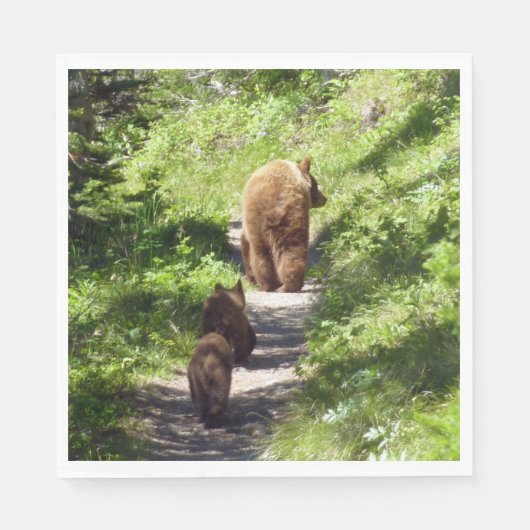 Bruine berenfamilie servet (Voorkant)