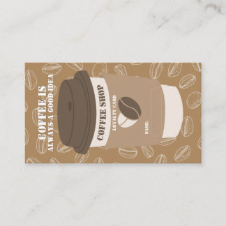 Bruine bewerkbare Coffee House-stempel Loyalty Car