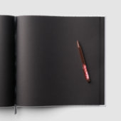 Bruine bezem Squad Verjaardag naam perzik monogram Gastenboek (Binnen)