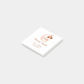 Bruine bezem Squad Verjaardag naam perzik monogram Post-it® Notes (Schuin)