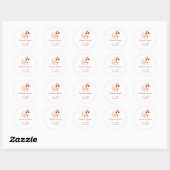 Bruine bezem Squad Verjaardag naam perzik monogram Ronde Sticker (Vel)