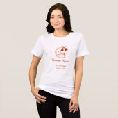 Bruine bezem Squad Verjaardag naam perzik monogram Tri-Blend Shirt (Voorkant volledig)
