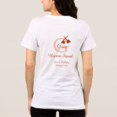 Bruine bezem Squad Verjaardag naam perzik monogram Tri-Blend Shirt (Achterkant)