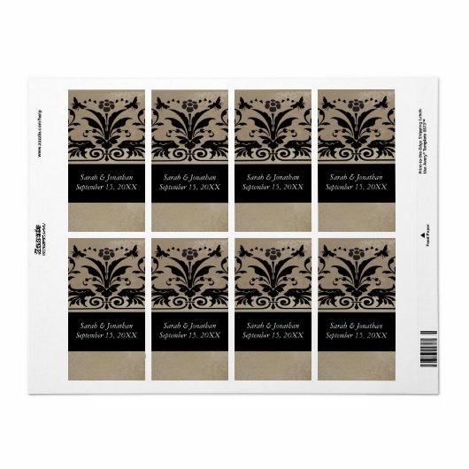 Bruine bijenschacht Bewaar de datum Etiket (Full Sheet)