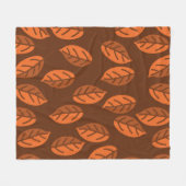 Bruine bladeren fleece deken (Voorkant (Horizontaal))