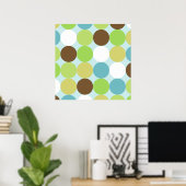 Bruine blauwe haarvlekken poster (Thuiskantoor)