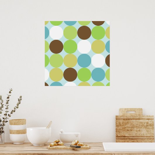 Bruine blauwe haarvlekken poster (Keuken)