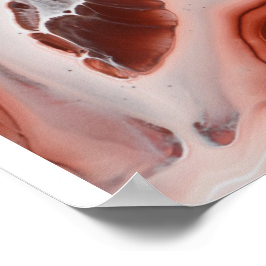 Bruine Blauwe Vloeistof kunst Steen Geode Agaat Sc Poster (Hoek)