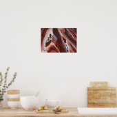 Bruine Blauwe Vloeistof kunst Steen Geode Agaat Sc Poster (Keuken)