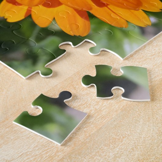 bruine bloem legpuzzel (Zijkant)