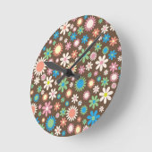 bruine bloem-retro-lentesbloemen ronde klok (Hoek)