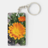 bruine bloem sleutelhanger (achterkant)