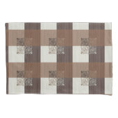 Bruine Blok Print Kussen Hoesje Kussensloop (Voorkant)