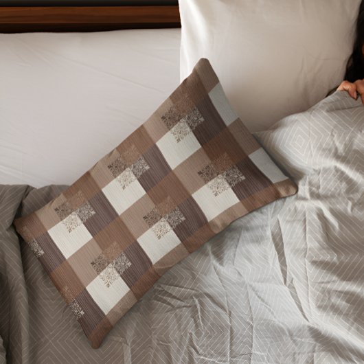 Bruine Blok Print Kussen Hoesje Kussensloop