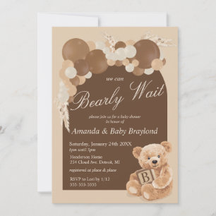 Bruine Boho Pampasgras Teddybeer Kaart