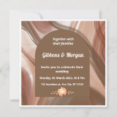 Bruine boog en Abstracte wervelende huwelijksuitno Kaart (Voorkant)