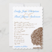 Bruine Boom Aqua Blue Forest Wedding Invitation Kaart (Voorkant)