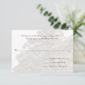 Bruine Boom Huwelijks Monogram Reactiekaart RSVP Kaartje (Staand voorkant)